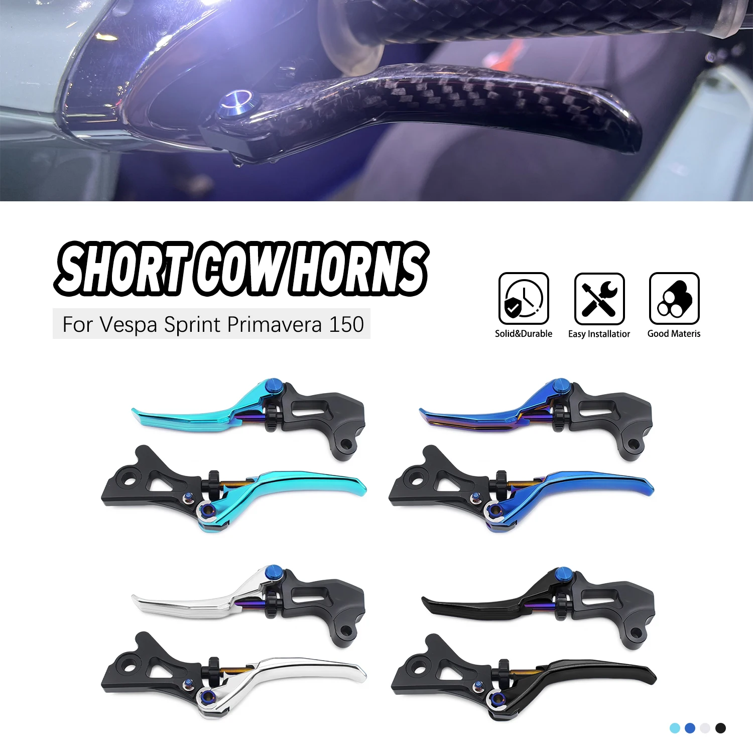 

Motorcycle Aluminum Handlebar Brakes Levers Accessories For Vespa Sprint150 Primavera 150 S150 LX150 2013-2019 2020 2021