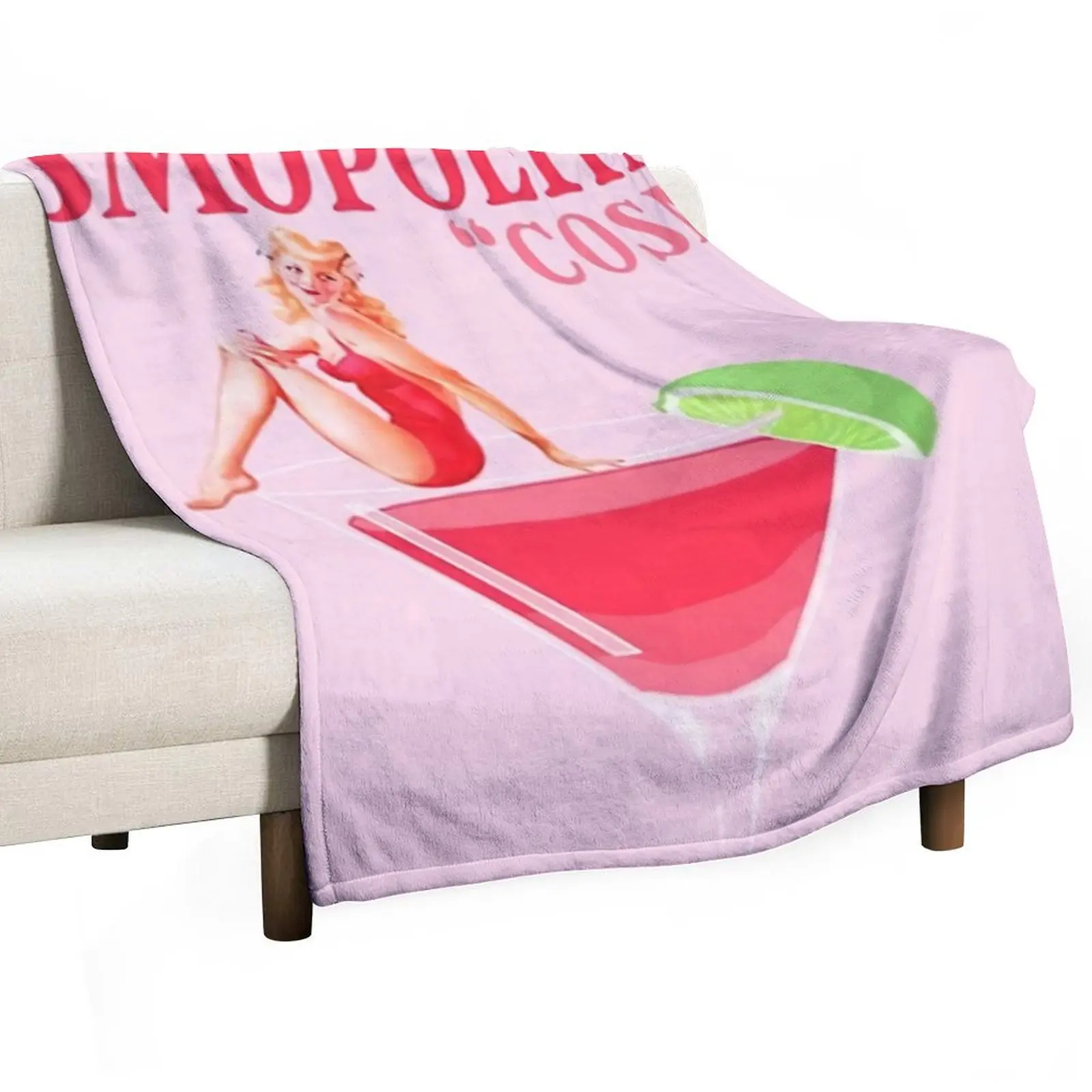 

The Cosmopolitan Cocktail Poster Throw Blanket Vintage Beautifuls Thins Blankets