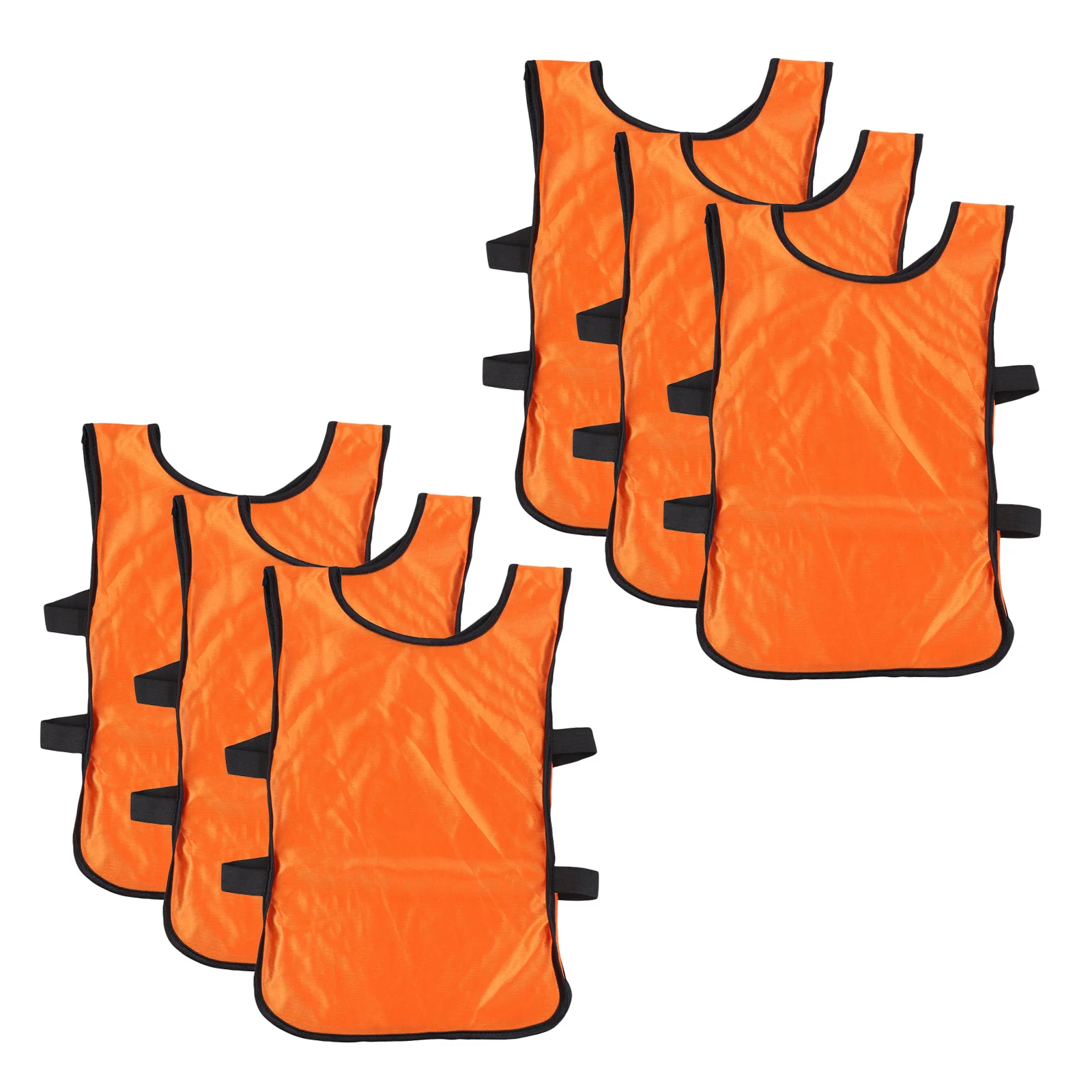 

6Pcs Orange Training Football Vest Breathable Scrimmage Waistcoat Soccer Basketball Hockey Team Training Waistcoat