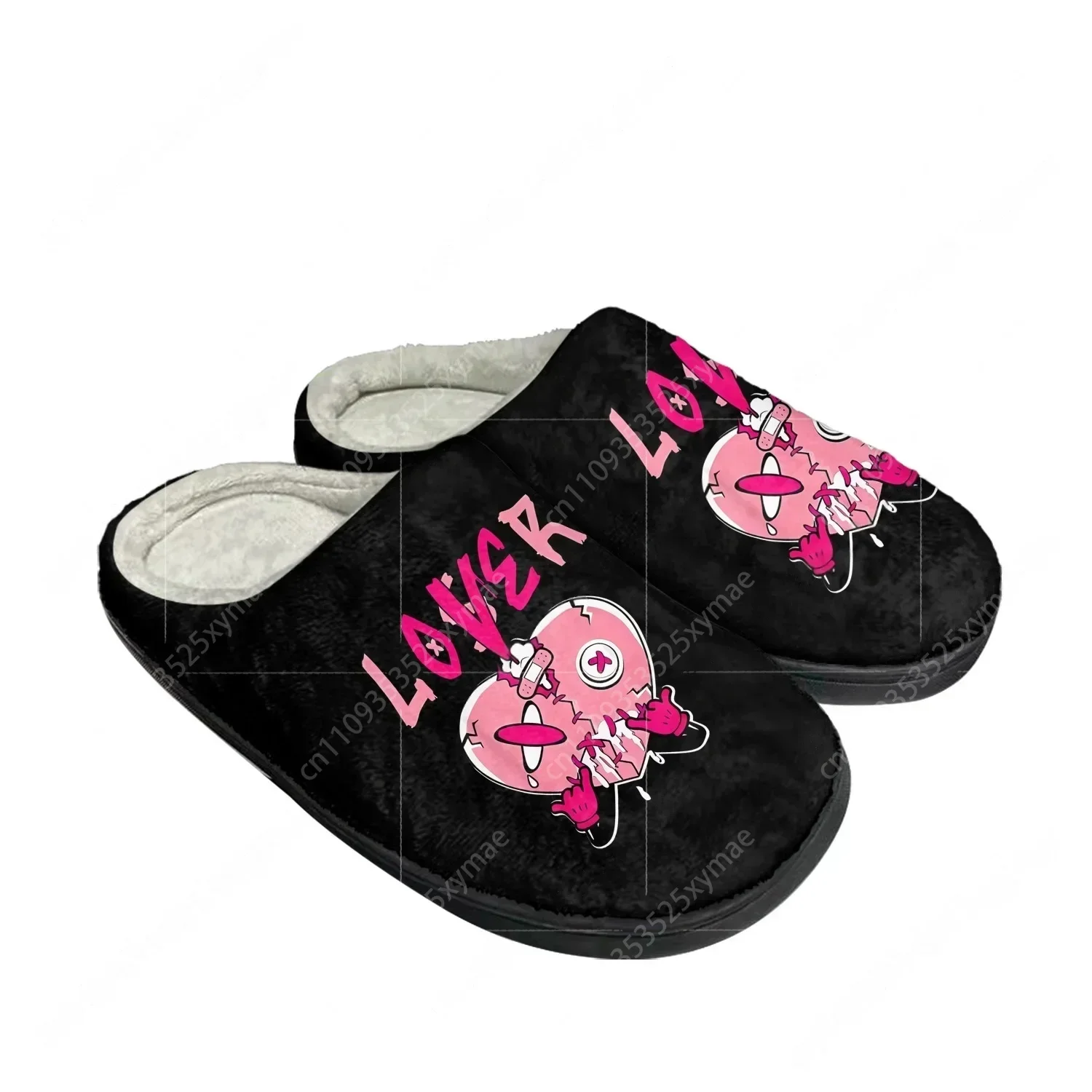 Pink Loser Lover Pink Drip Heart Home Cotton Slippers Mens Womens Teenager Plush Bedroom Keep Warm Shoes Custom Made Slipper
