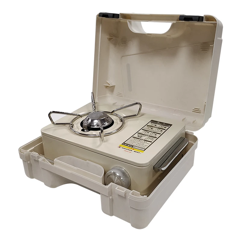 Estufa de Gas portátil para barbacoa al aire libre, Mini estufa de Cassette cuadrada con utensilios de cocina de combustible de propano para acampar