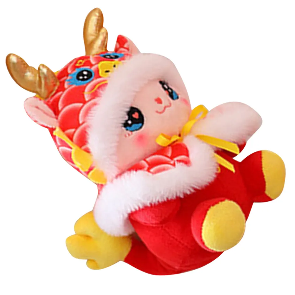 

Stuffed Dragon Mascot Lucky Animal Soft PP Cotton Chinese New Year 2024 Bedroom Decor Gift for Him Stuffed Dragon