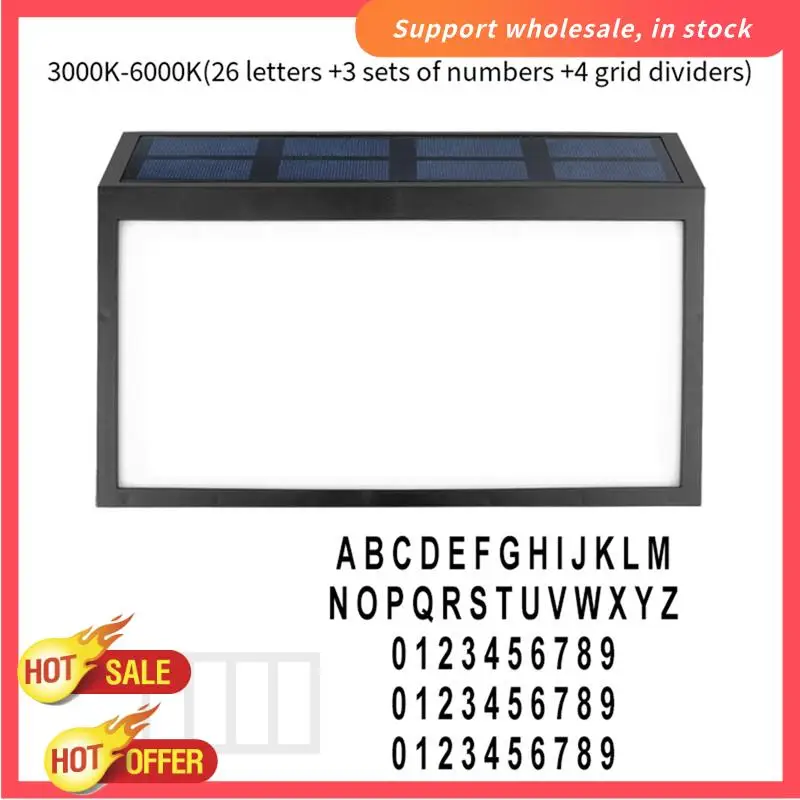 RISE-luz de placa de puerta Solar, luz de placa de número de dirección montada en la pared Digital LED impermeable para exteriores