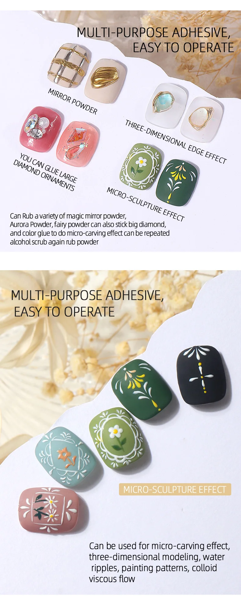 Modellierung Gel Nagellack Halbfeste Magie Spiegel Pulver Modell Gel 3D Tranparent Nagel Kleber Soak Off UV LED Nail art Dekoration – Detail 6