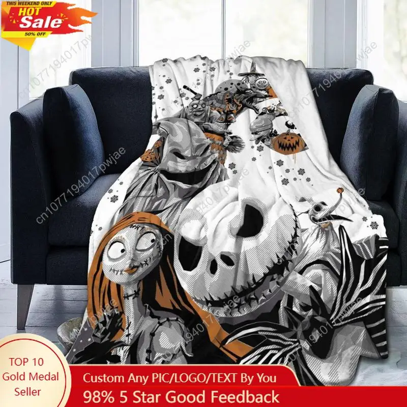 

Super Soft Jack Christmas Blanket Warming Bed Flannel Blanket Suitable for Travel Camping Sofa Bedroom Living Custom Blankets