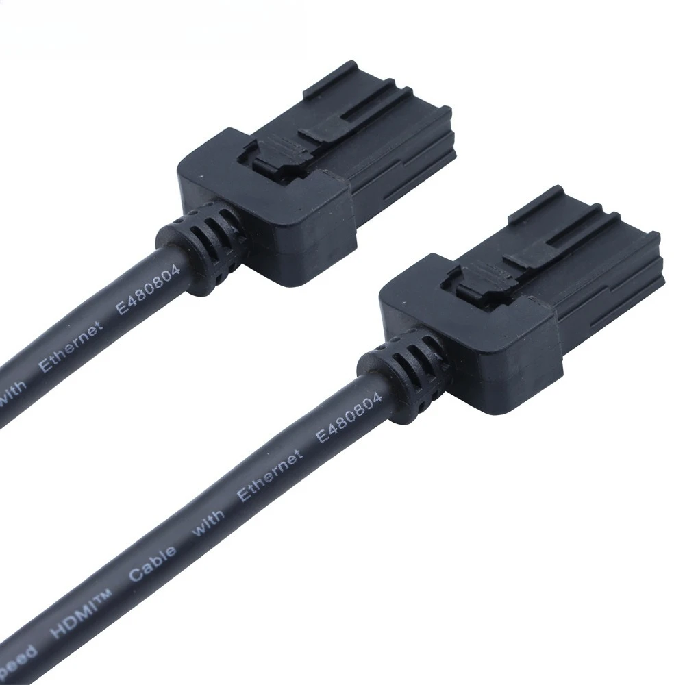High definition HDMI E type M19P circular HDMI EM male black molded car 4K audio and video cable