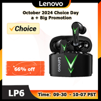 Choice Original Lenovo LP6 TWS Wireless Buletooth V5.1 Earphones Dual Mode Music Gaming Headsets Sport & Video Headphones