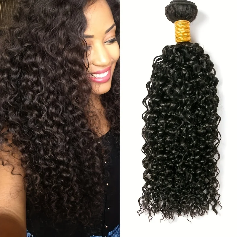 Deep Wave Human Hair Bundles Brazilian Remy Hair Extensions Unprocessed 3 4 Curly Bundles For Black Women Double Drawn Extension