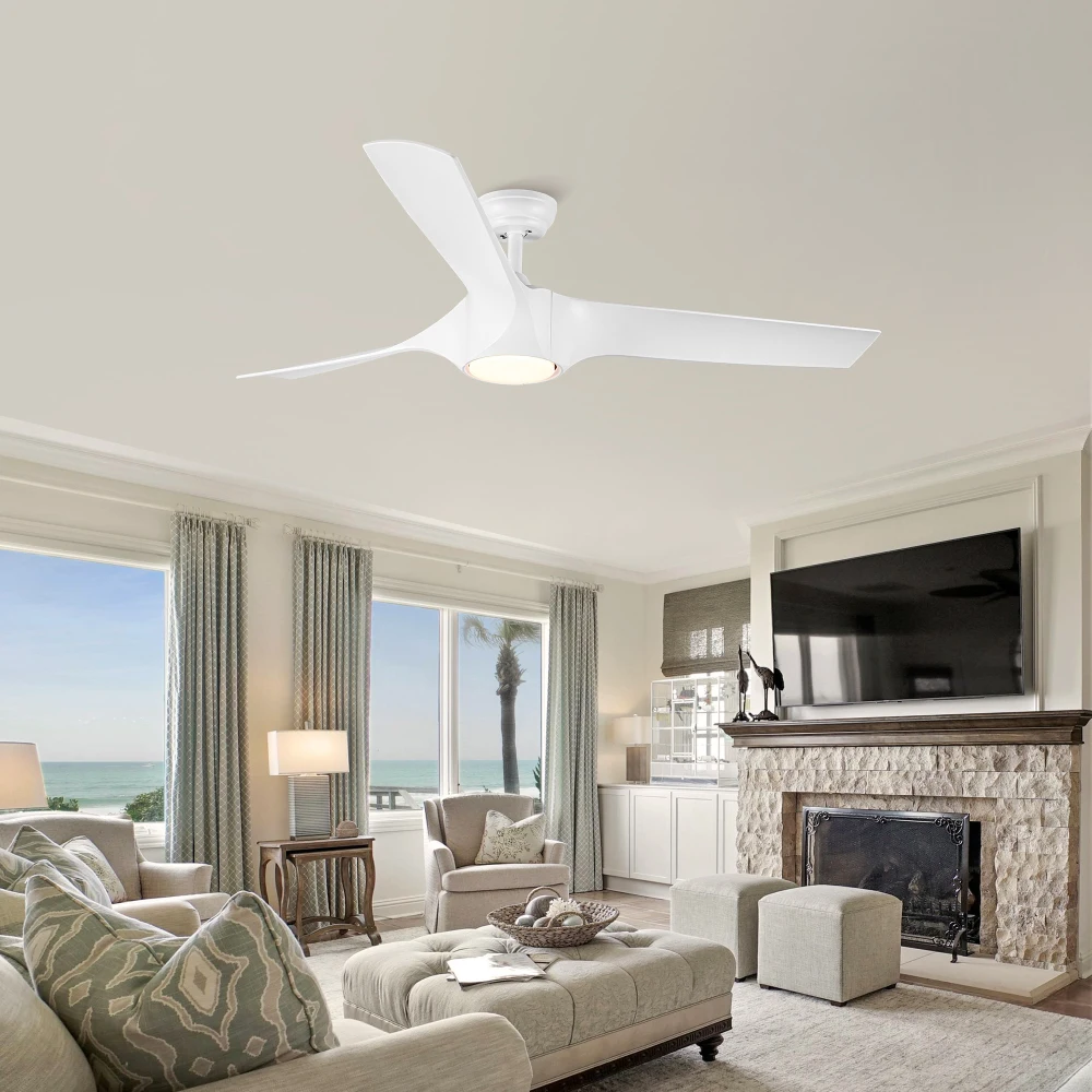 56 in Intergrated LED Ceiling Fan with White ABS Blade