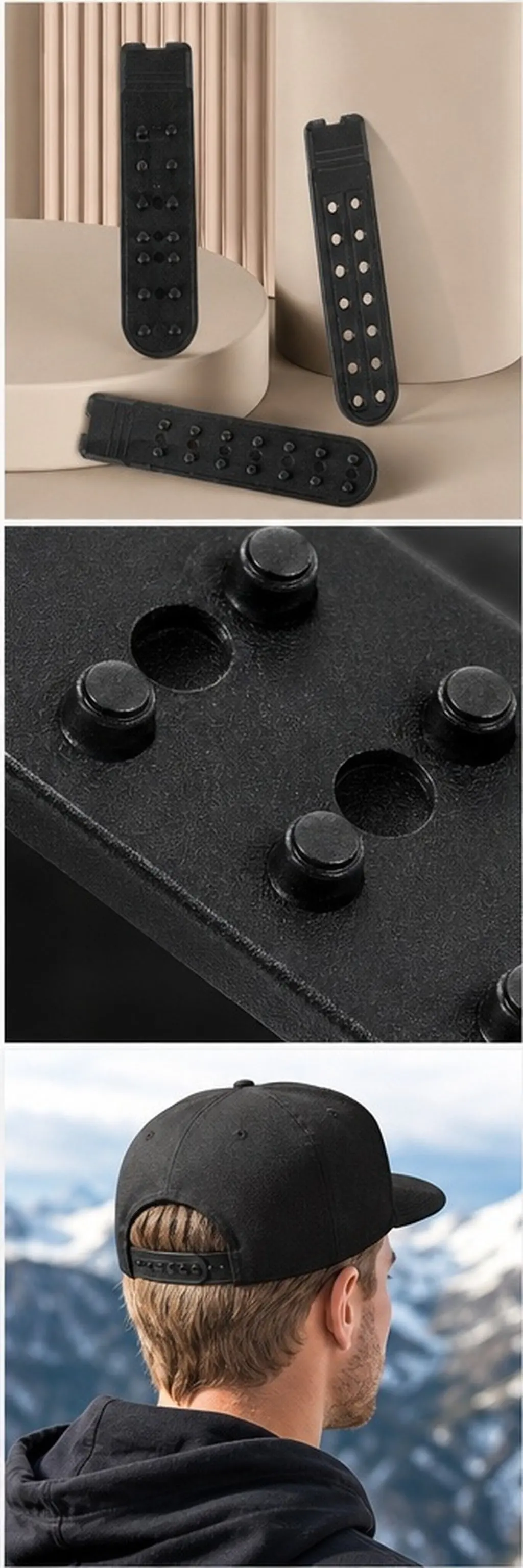 20Pairs Plastic Hat Buckle 14 Holes Double Row Adjustable Snapback Strap Replacement Snapback Hat Repair Extender