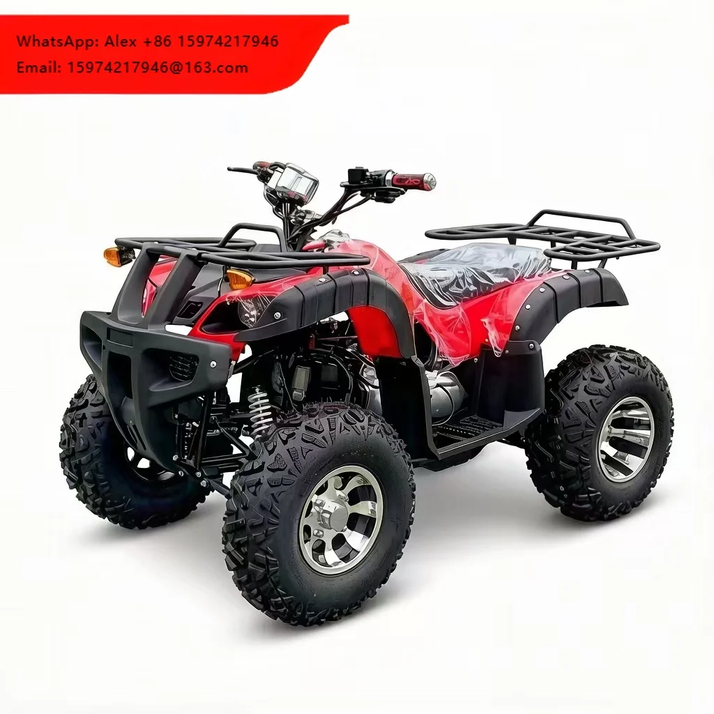 Adults Farm Quad Bike 150cc-400cc Automatic Chain Drive Off-Road ATV Four Wheeler Thick Tires Convertible Car Convertible