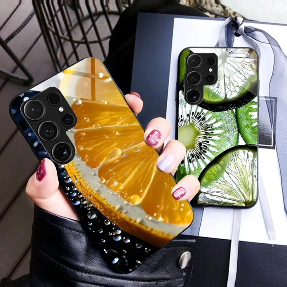 Refreshing Lemon Mobile Phone Case for Samsung Galaxy S26 S25 S24 S23 S22 S21 S20 Note20 Plus FE Ultra Glass Colorful Cover