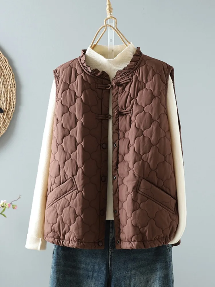 

Новый женский утепленный хлопковый жилет на пуговицах, легкий, теплый, модный, повседневный топ