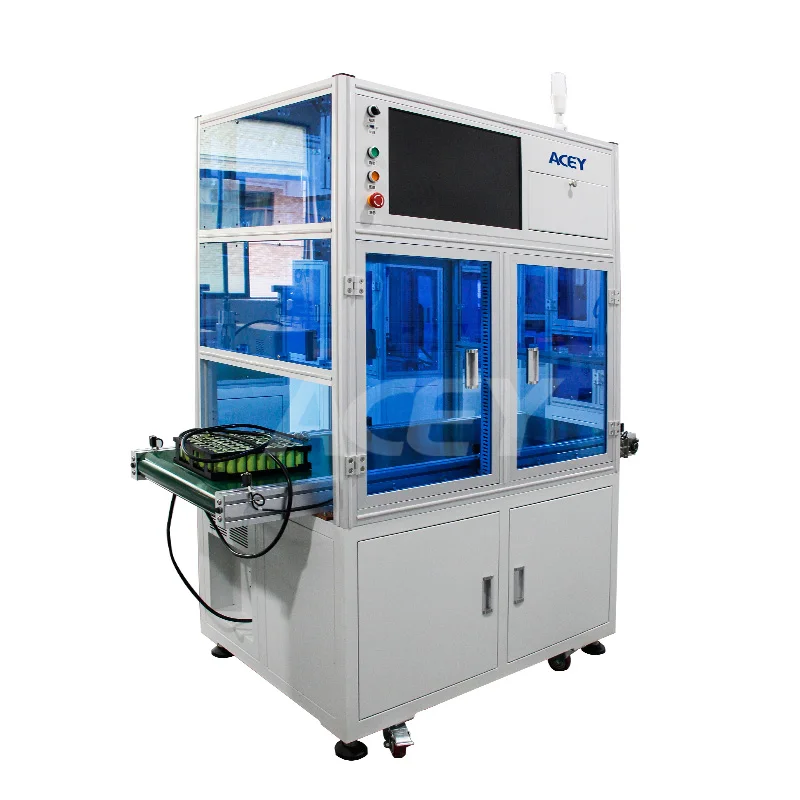 18650 21700 26650 32700 Cylindrical  Polarity CCD Tester Automatic Visual Inspection Machine with Conveyor