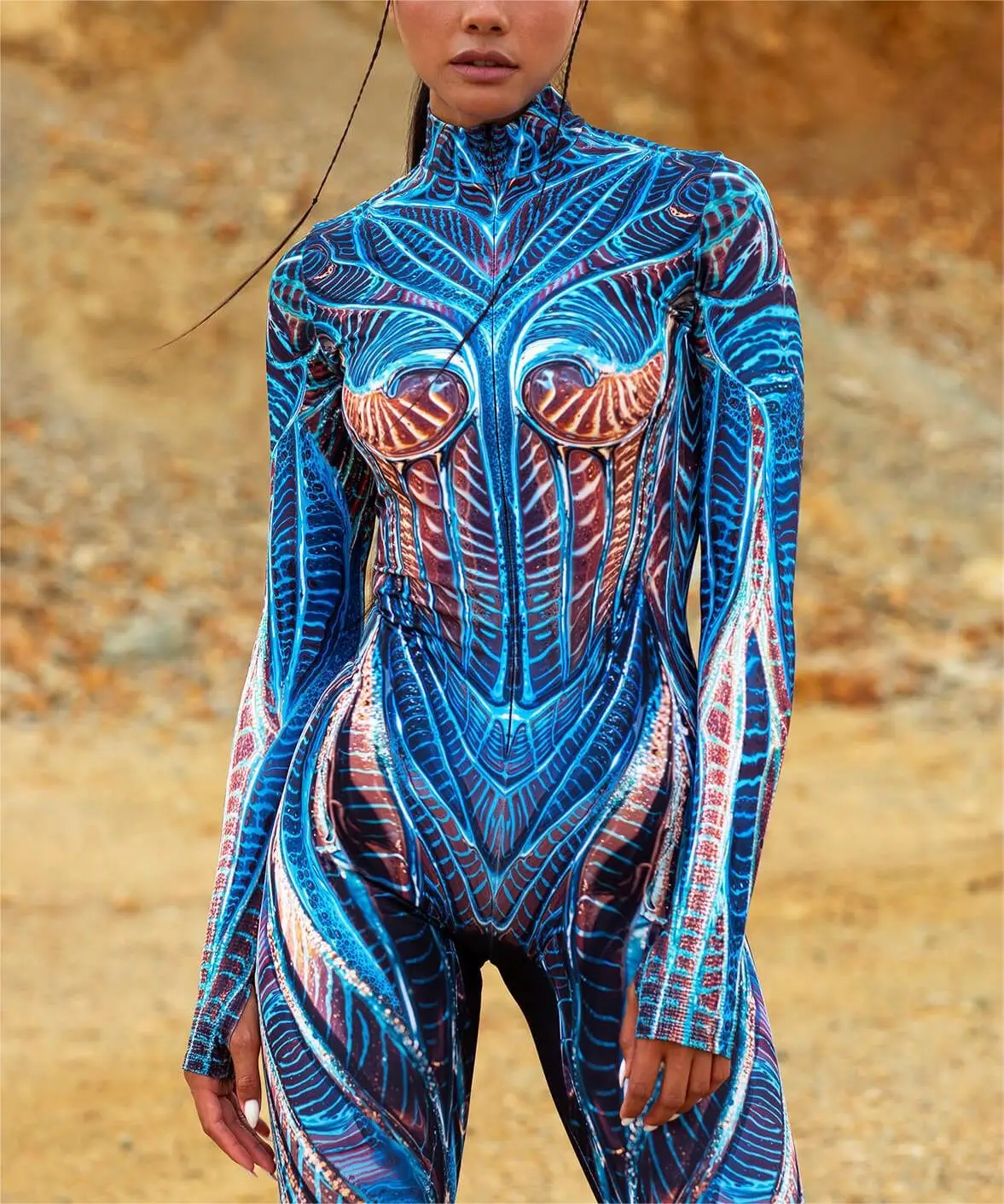 Bunte Punk-Regenbogen-Bodysuits für Halloween, Feiertagspartys, Cosplay, Elastisches Kostüm, Jumpsuit, Romper, Damen-Aerial-Yoga-Anzug, Zentai – Detail 3
