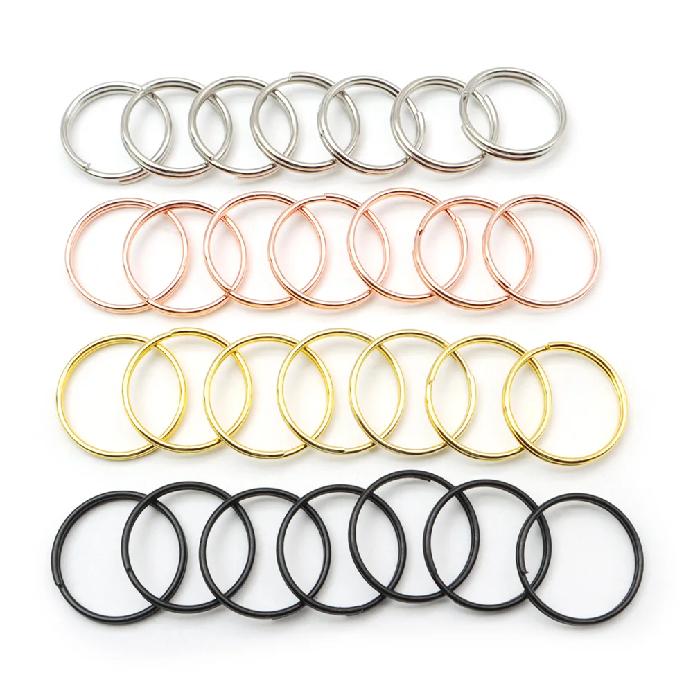 100Pcs Hot Sells Pet ID Tag 10MM 15MM Stainless Steel Keyring Colorful Metal Charm Pendant Supplies Accessories