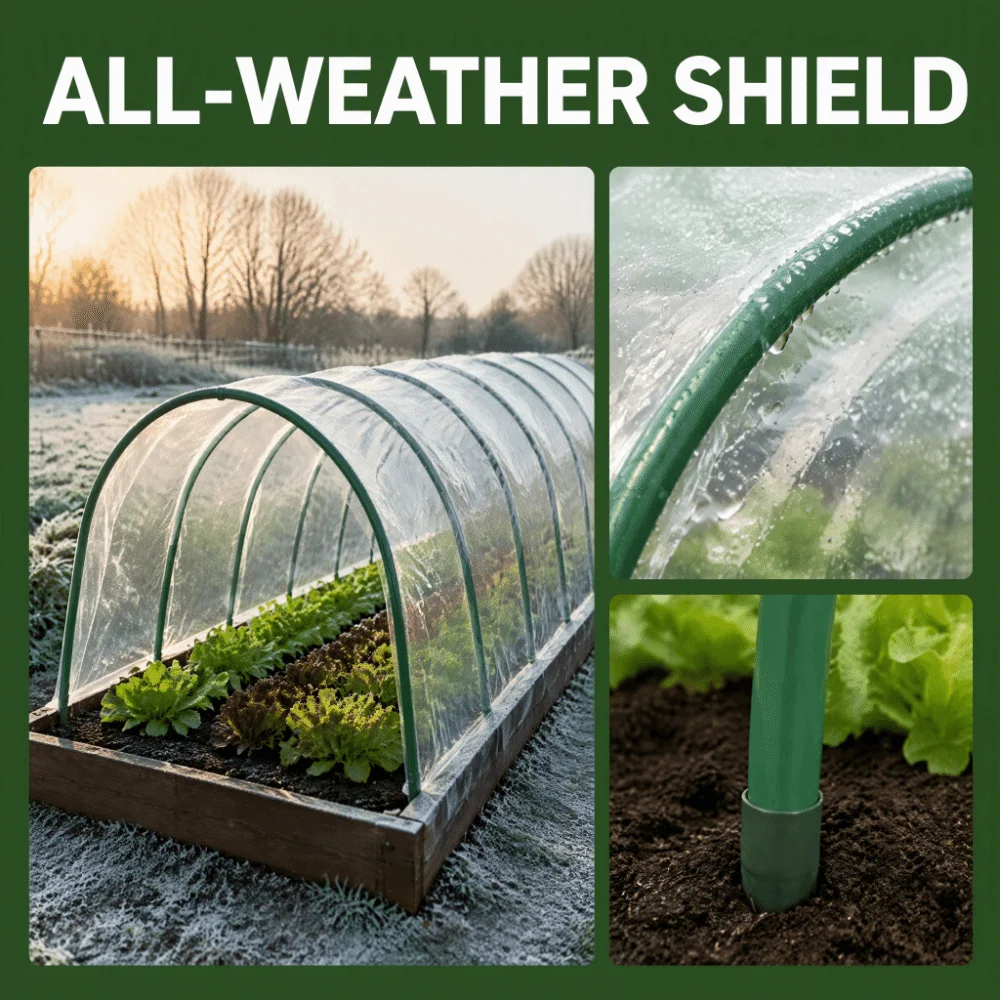 Adjustable Greenhouse Hoop Frame ‌Rust Resistant U Shaped Greenhouse Arch Support Bend DIY Assembly Sturdy Garden Planting Shelf