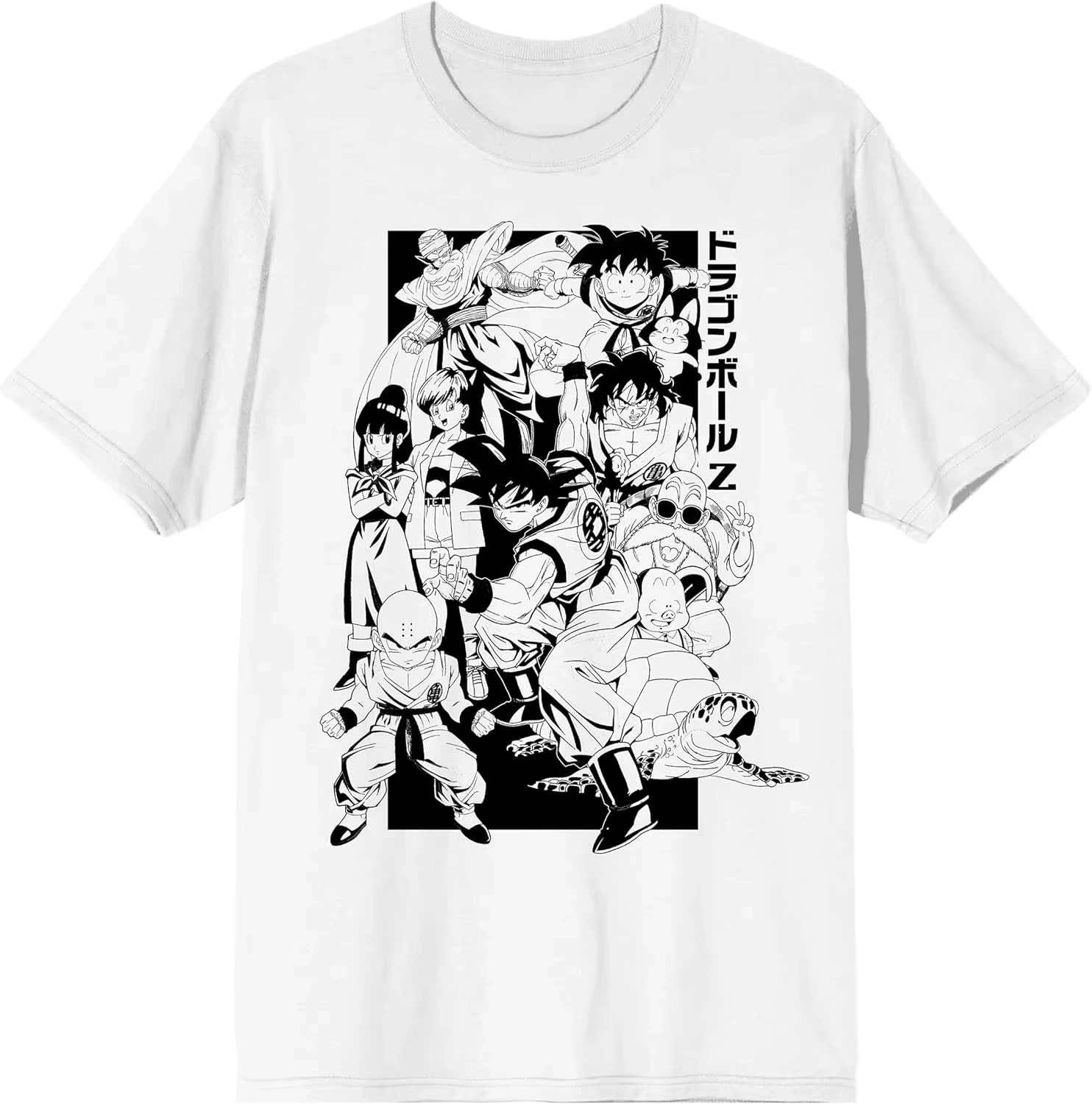 2026 Neues Heißes Sommer-T-Shirt für Herren im Dragon Ball-Stil, Einfarbiger Manga-Look mit Vollständigem Charakteren-Print, Familien-Partnerlook