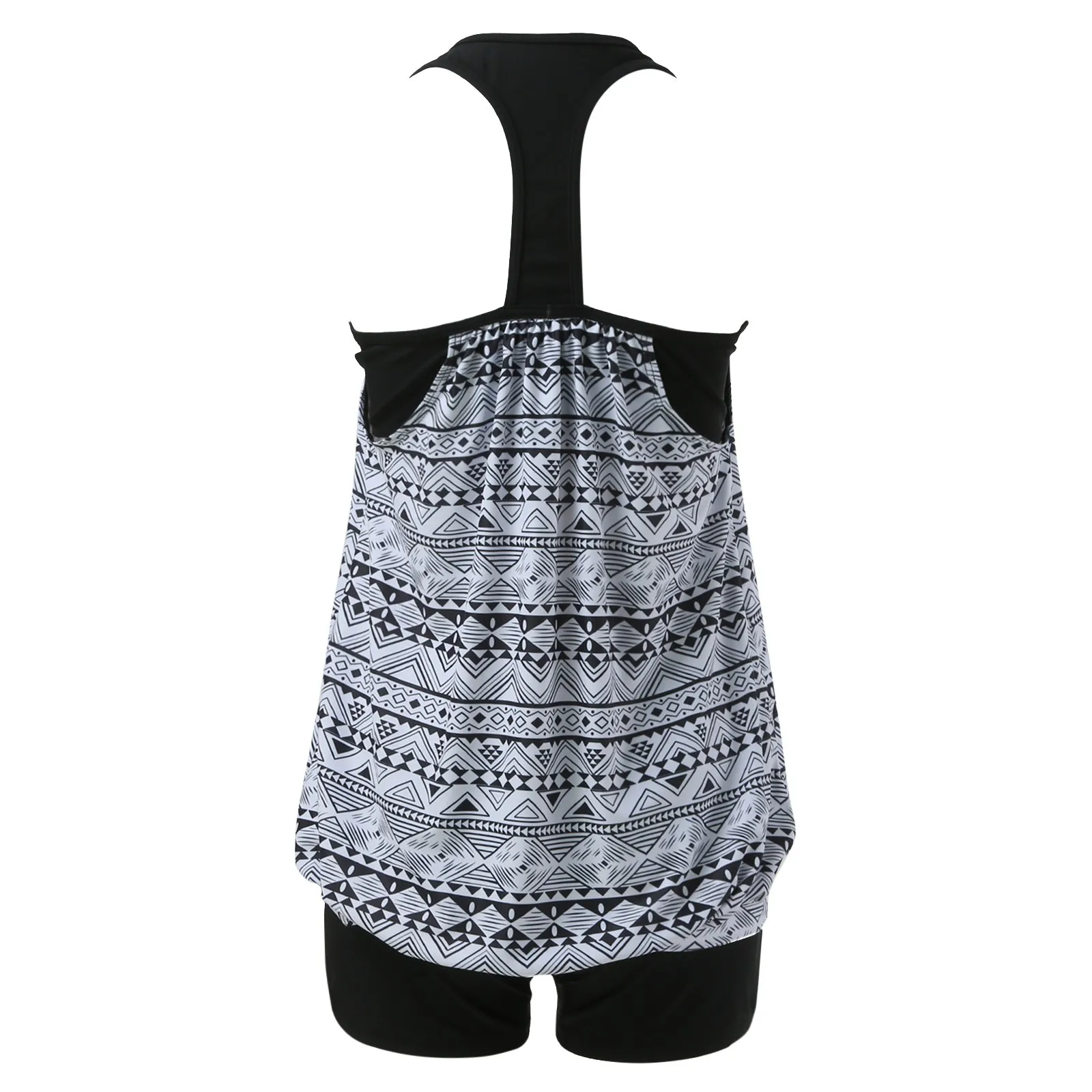 Tweedelige Tankini Badpakken T Back Blouson Zwembroek Met Boy Shorts Vrouwen Badpakken Dames Badpak Met Korte Broek 3 Stuk