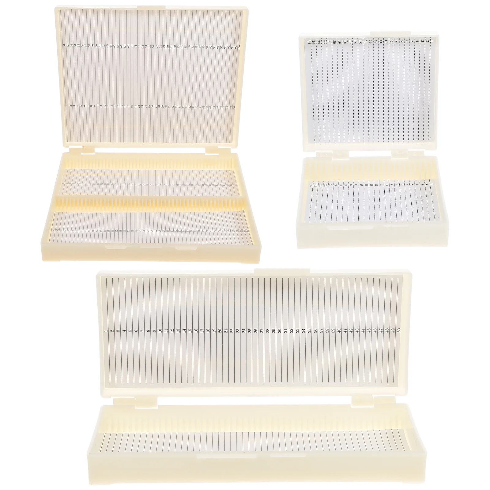 

3 Pcs Boxes for Labs Microscope Storage Case Glass Holder Storing Tool White