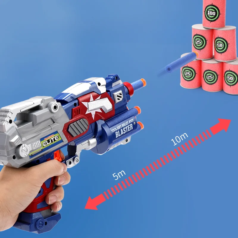 Children Soft Bullet Gun Electric Automatic Toy Gun Foam Bullets Boys Indoor Outdoor Shooting Games Foam Blaster Kids Gifts