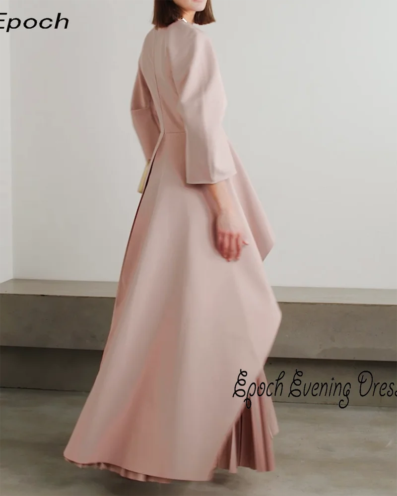 Epoch Long Crepe Evening Dress فساتين مناسبة رسمية A-Line Elegant Pleat Formal Cocktail Party Prom Gown For Sexy Women 2024