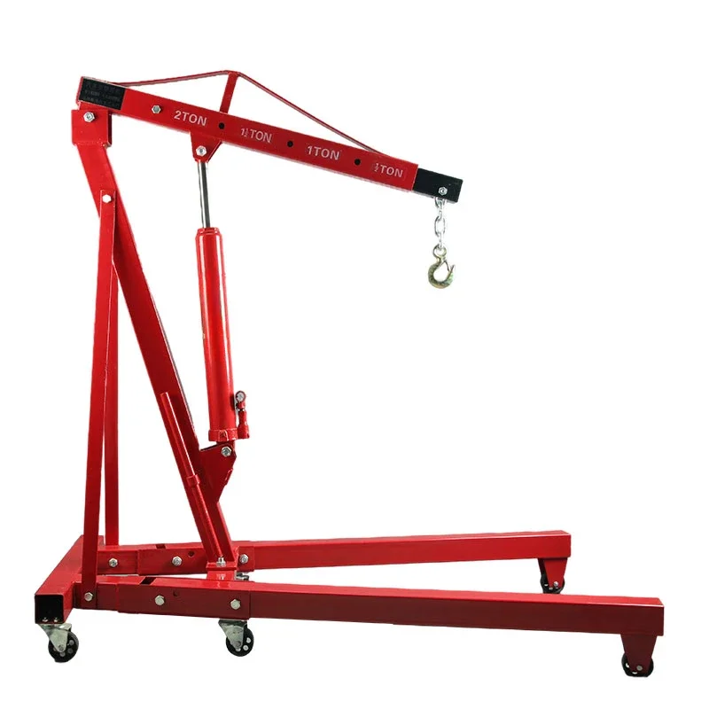 Folding small crane hydraulic car engine hanger engine hoisting crane 2 ton 3 ton auto repair mobile crane