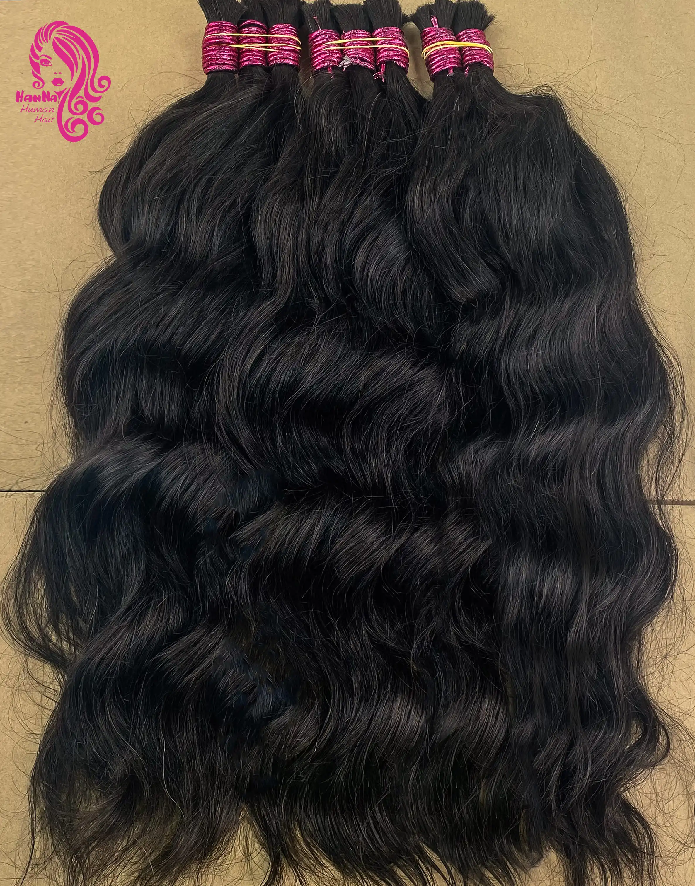 No Weft Natual Body Wave Ondulado Permanent Brown Hair Bulk 100% Human Hair Remy Hair Without Processed For Hair Extensions