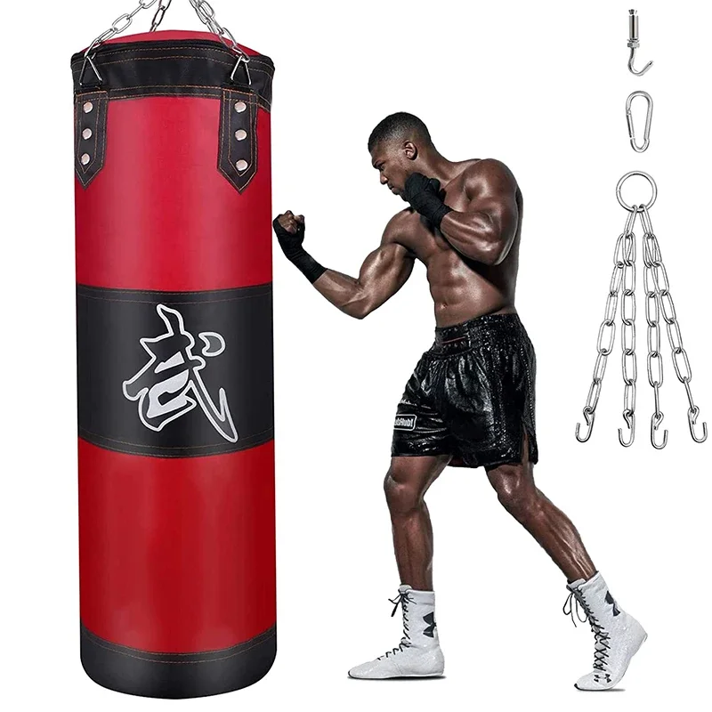 Professional Boxing Heavy Hanging Punching Bag Sandbag with Chains for Fitness Training