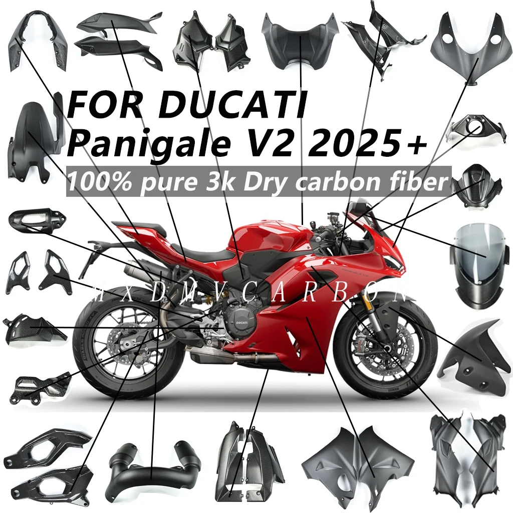 Für DUCATI Panigale V2 2026 2025 Motorradteile 100% 3k Trockene Kohlefaser Kotflügel Tankabdeckung Seitenverkleidung Komplette Verkleidungssätze
