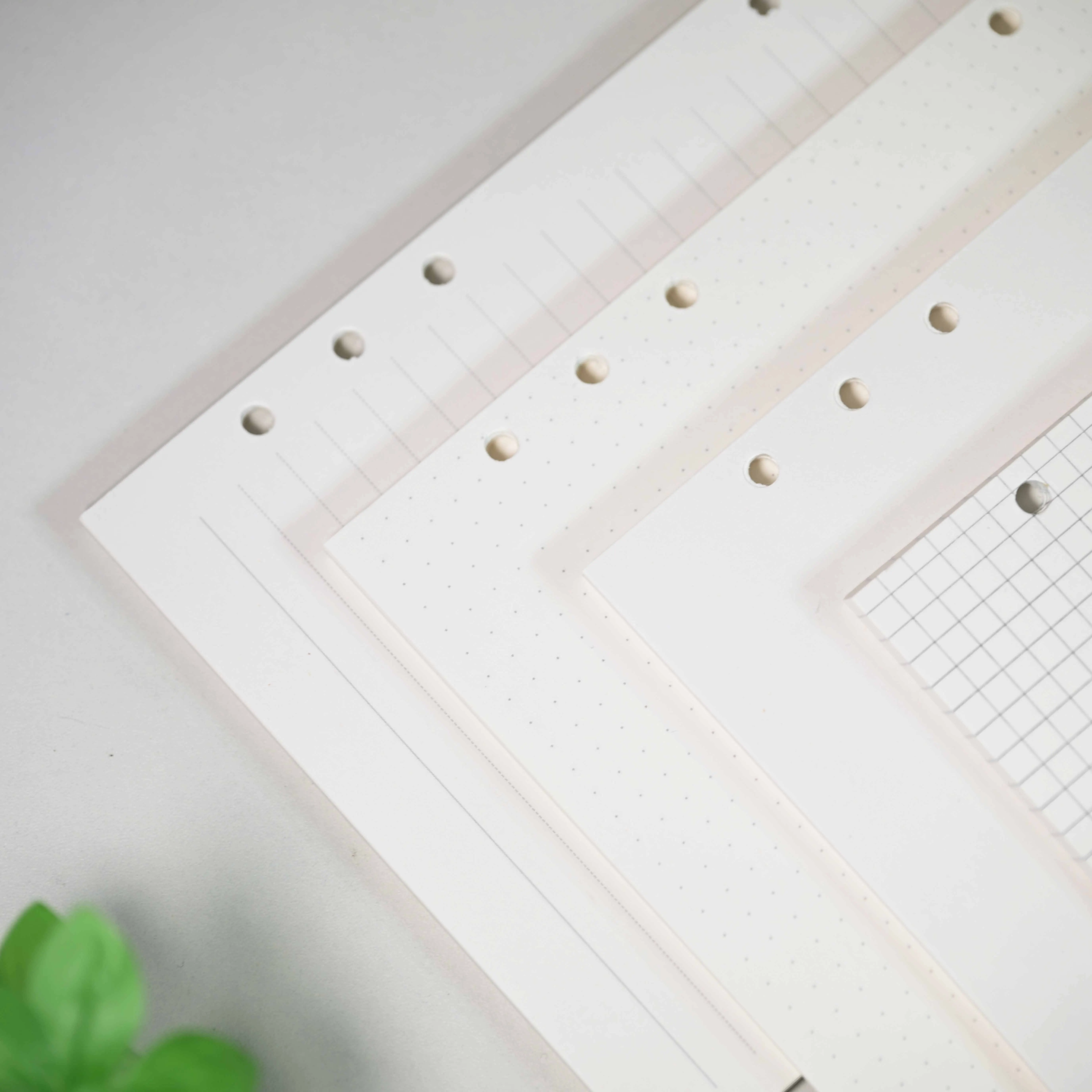 45 Sheets A5 6 Ring Loose Leaf Refill Paper, 4 Styles Lined Grid Dot Blank Insert Pages, Universal Replacement Inner Paper for A
