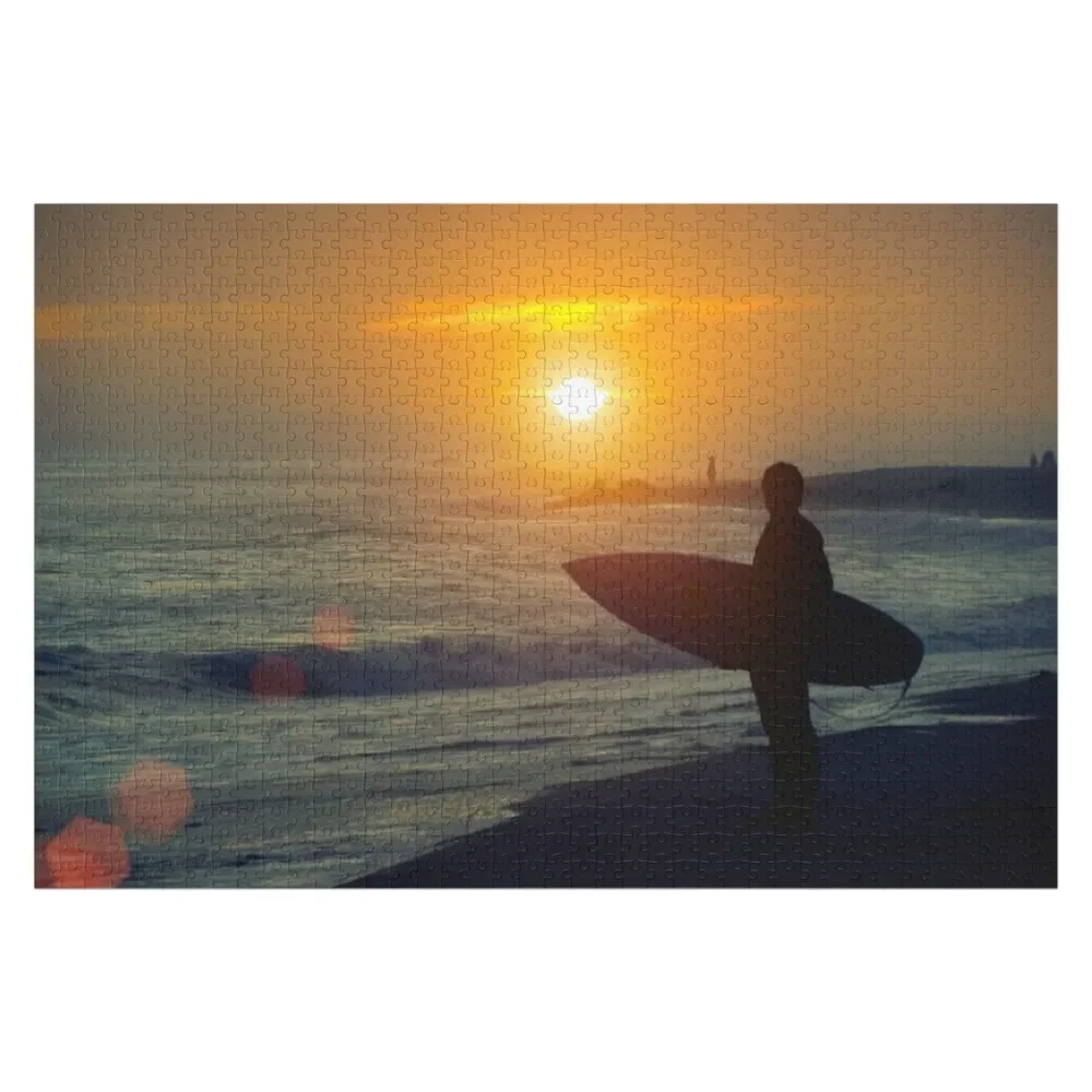 

Surfer and Sunset on the Beach Jigsaw Puzzle Wooden Decor Paintings Wooden Jigsaws For Adults Puzzle