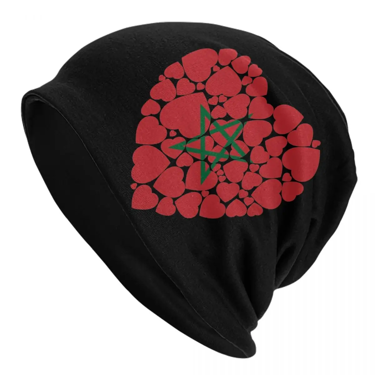 

I Love Morocco Proud To Be Moroccan Flag Morocco Bonnet Hats Autumn Winter Outdoor Skullies Beanies Hat Spring Dual-use Caps