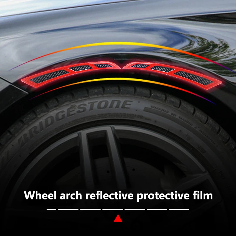 Nouvel autocollant réfléchissant pour jante de voiture, bande de sécurité rouge en résine époxy, protection contre les chocs en fibre de carbone, ruban de jante pour la sécurité du véhicule