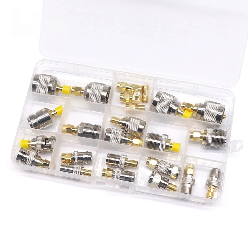 

24pcs Box SMA to N/UHF/BNC/TNC/F/M SMA Series Coaxial RF Adapter Adapter test head Connector all copper