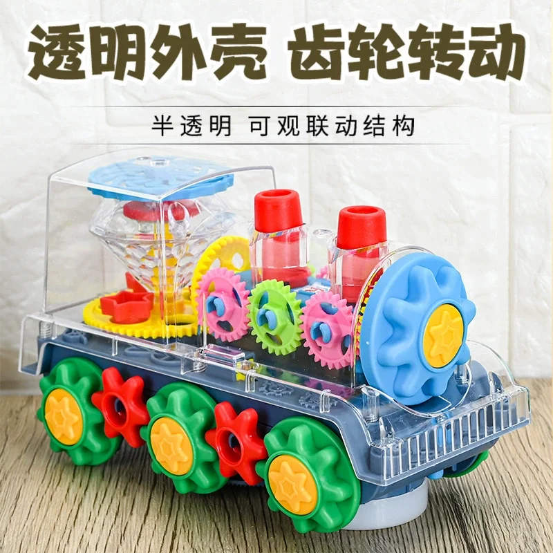 تضيء لعبة سيارة تروس شفافة مع موسيقى ضوء LED ألعاب تعليمية مبكرة عثرة والذهاب لعبة سيارة لعبة مضيئة للأطفال B433