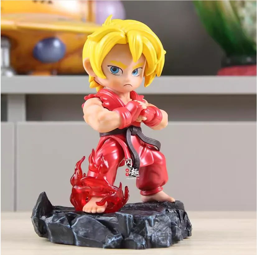 Figura anime Street Fighter da 15 cm Ken Masters Ryu Figure Statua in PVC Collezione di decorazioni da scrivania Modello Regali di giocattoli di compleanno