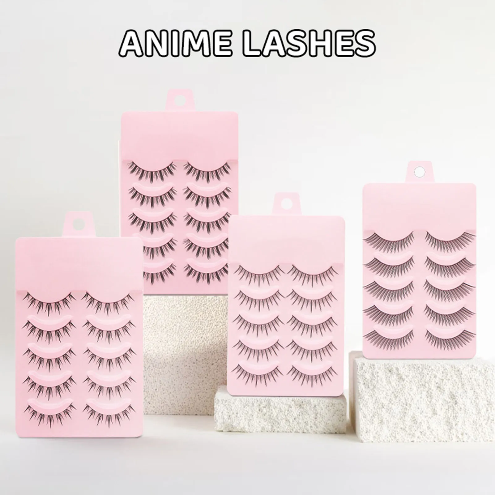 10/5 paia ciglia finte naturali sottili strisce incrociate ciglia manga anime ciglia finte strumento di trucco cosplay