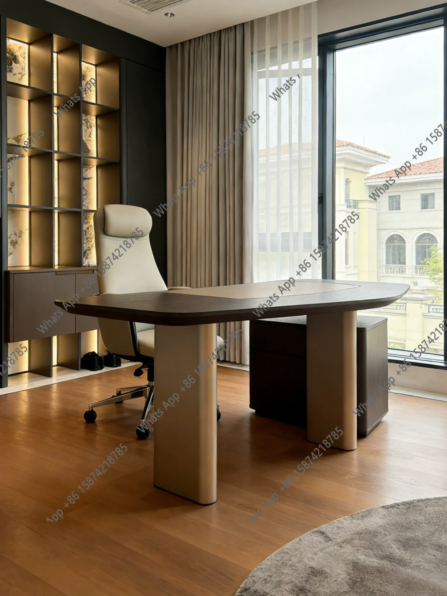j Italian minimalist designer high-end desk office household simple modern study special-shaped computer desk writing desk