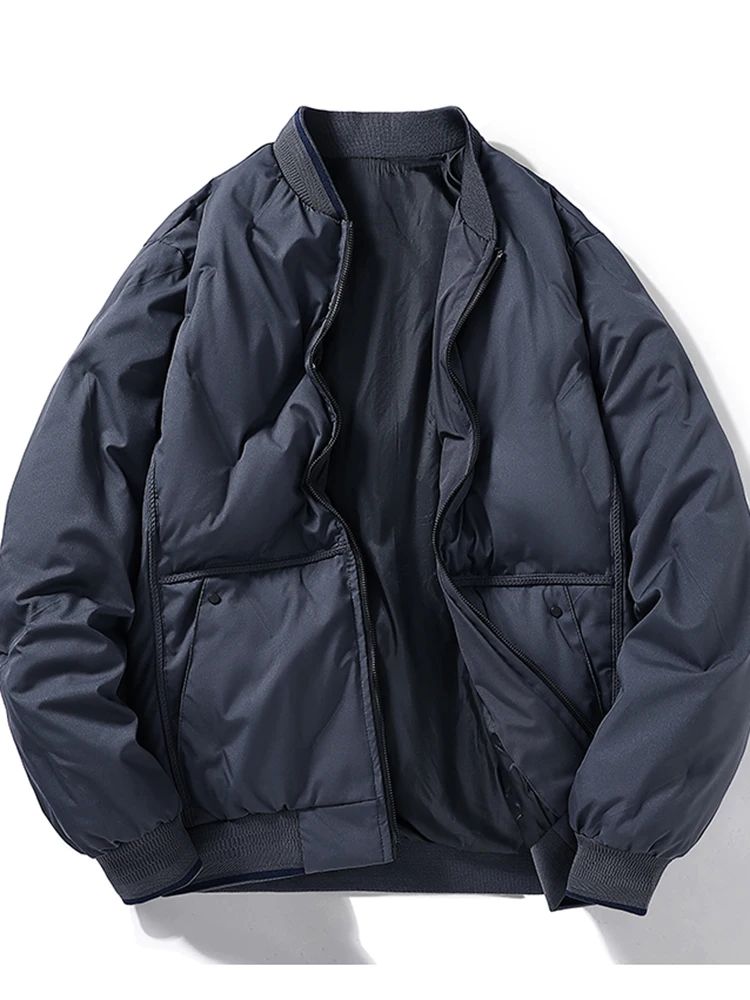 

Men's Bomber Jaet Flight Coat Cotton Padded Baseball Sle Winter Warm Zipper Closure Loose Fit Faionable Polyester Fiber