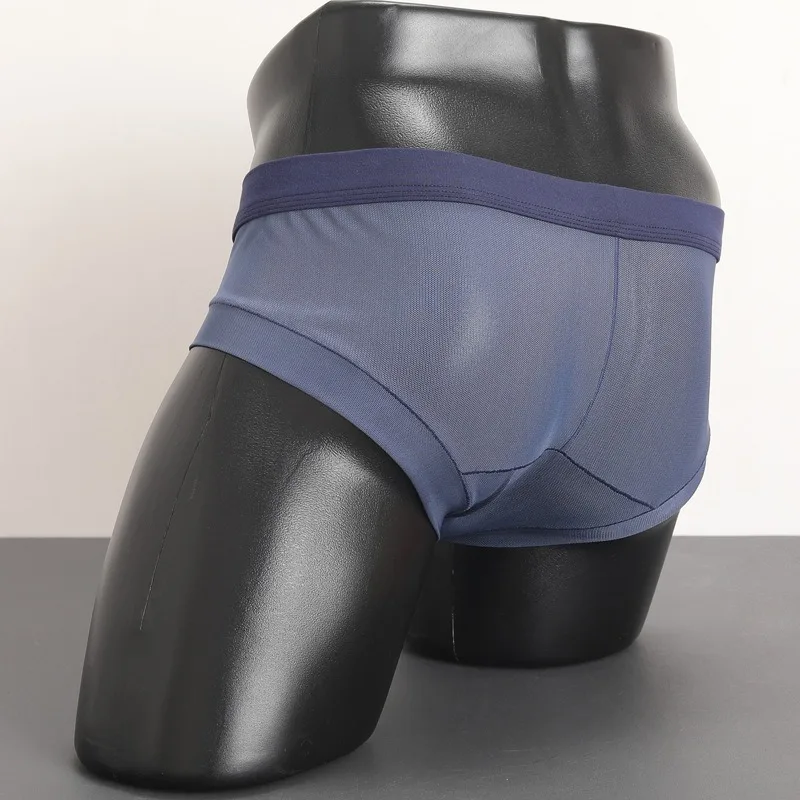Sexy Low Waist Man Underwear Qucik-Dry Mesh Briefs Erotic Boy Panties Men Breathable Summer Beach Swimsuit Shorts U Convex Pouch