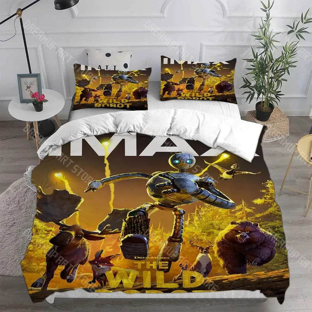 

3D Print Wild Robot Cartoon Bedding Sets Bed Cover Comforter Duvet Cover Pillow Case 2-3 Pieces Sets Teenagers Children's Gifts
