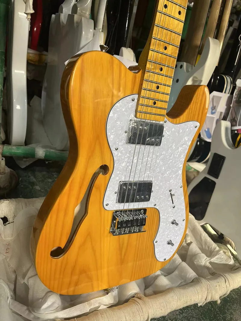 Factory high quality 6-string electric guitar,Semi-hollow core F-hole electric guitar,customizable,free delivery