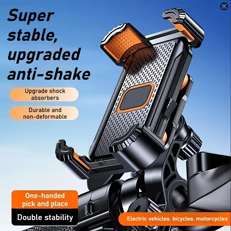 

Motorcycle Phone Mount Holder Anti-Shock Phone Holder for Electric Bicycle Phone GPS Navigation Holder Mount for 4.7-7" Phones