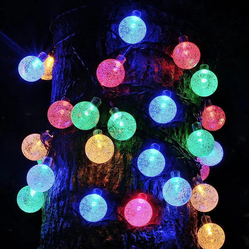 

5M/7M/12M Solar Crystal Globe LED String Lights Bubble Light LED Outdoor Lighting for Garden Wedding Party Street Decoration