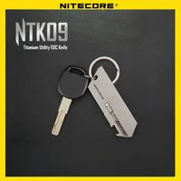 Nitecore NTK09 Titanium Utility EDC Knife Mini Keychain Knife 24g Portable Folding Knife for Backpack Pendant Bottle Opener
