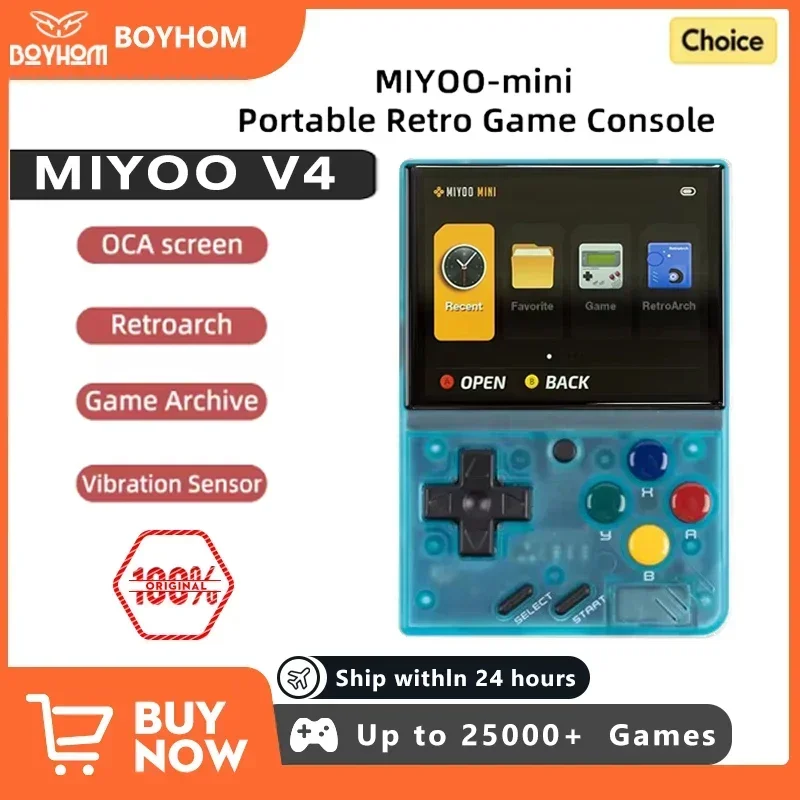 MIYOO MINI V4 PortableRetro Handheld Game Console 2.8Inch IPS Screen Miyoomini Video Game Consoles Linux System Classic Emulator