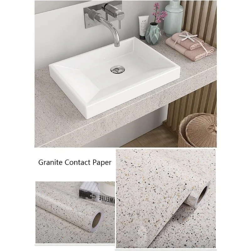 Glossy Granite Marble Peel and Stick Wallpaper  Kitchen Contact Paper Self Adhesive Removable Wallpaper for Bathroom Waterproof