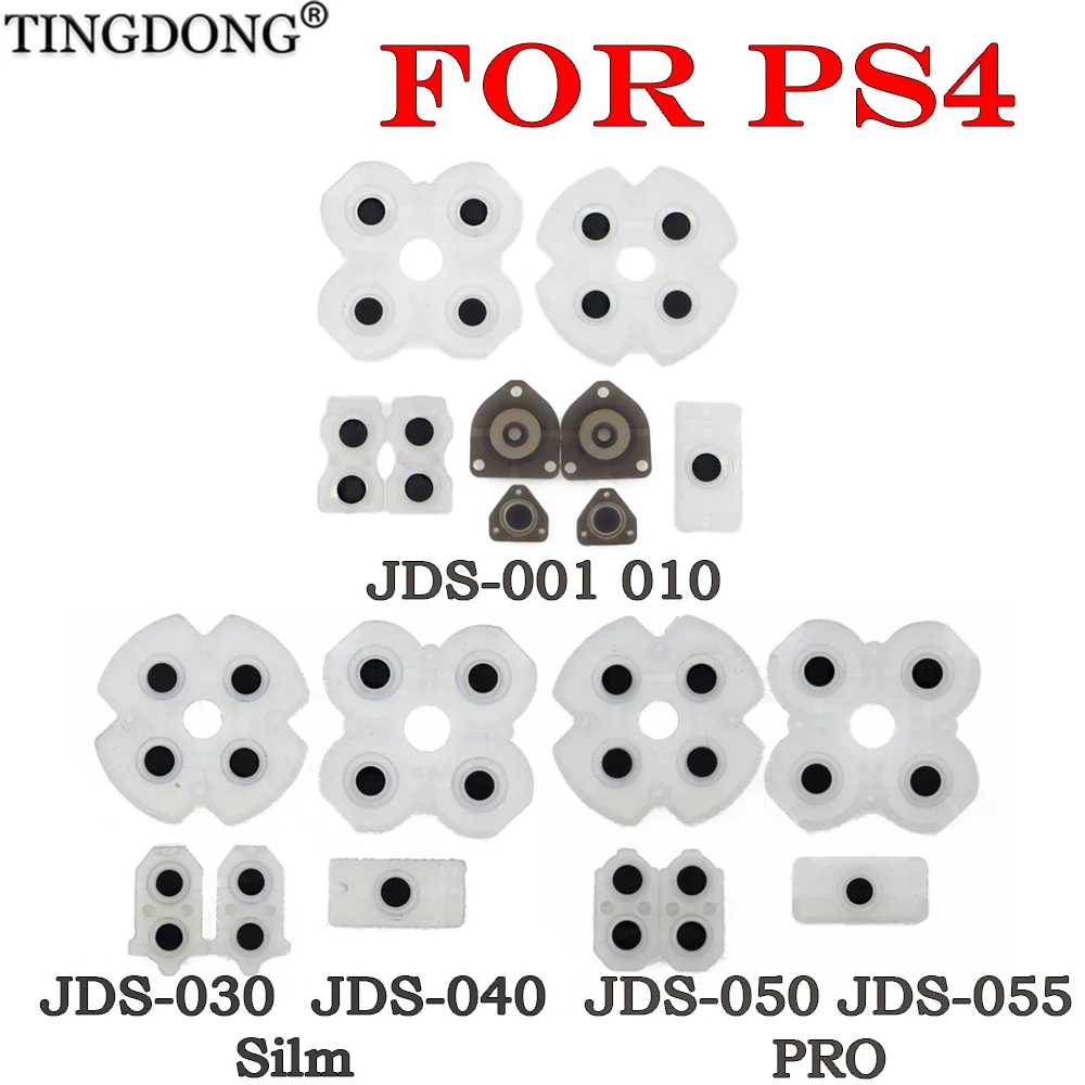 Leitfähige Silikon-Tastenpads Ersatzteile Kompatibel mit PS4 DualShock 4 Pro Slim Controller Reparaturzubehör