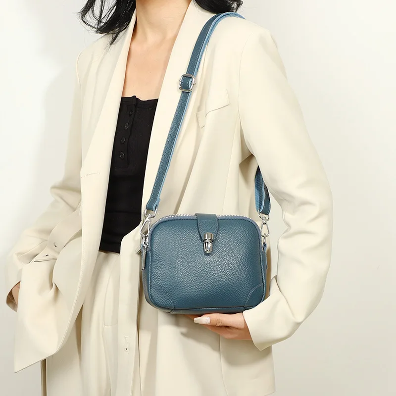 

Genuine Leather Shoulder Crossbody Bag For Women flap bags Fashion Ladies Handbags Luxury Designer Cowhide Female Messenger sac